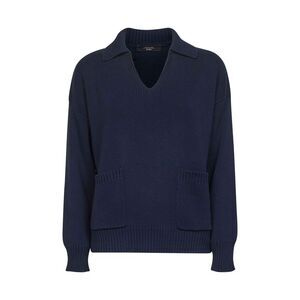Max Mara Weekend Women Blue Cotton Knit Saloon Polo Shirt